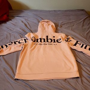 Large Men's Abercrombie & Fitch salmon pink hoodie
